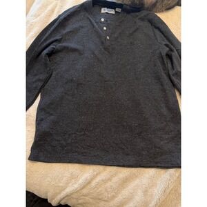 Original Penguin Men navy‎ Speckled Long Sleeve Henley Shirt Size L